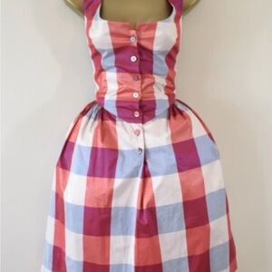 Vivienne Westwood Anglomania Red Checkered Midi Dress